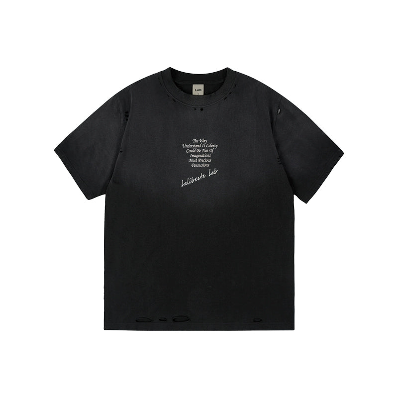 Labt Distressed Holes Dirty Print Tee | Face 3 Face