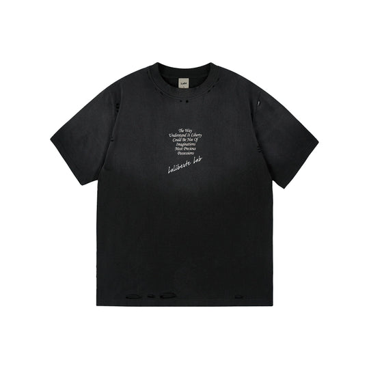 Labt Distressed Holes Dirty Print Tee | Face 3 Face