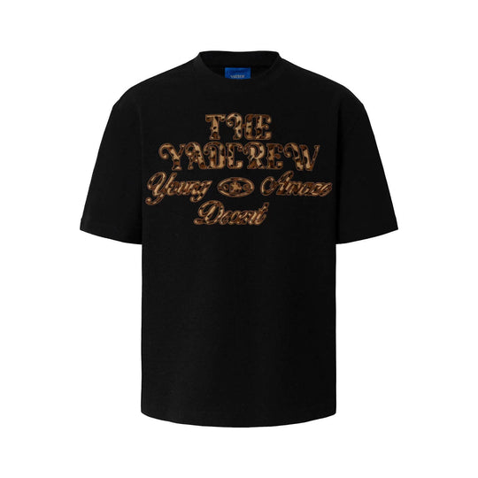 YADcrew Fuzzy Leopard Logo Patch Tee | Face 3 Face