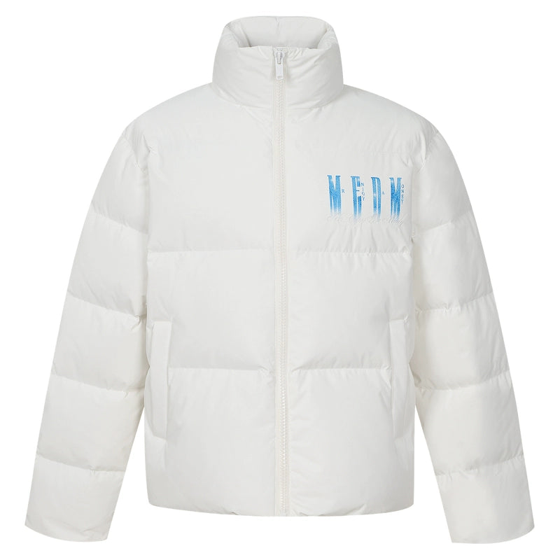 MEDM Rhinestone Studded Logo Down Jacket | Face 3 Face