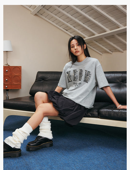 MEDM Patch Embroidered Pearl Tee | Face 3 Face