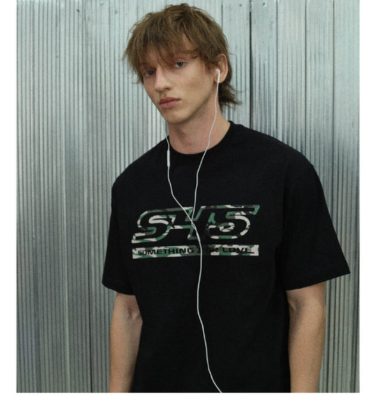 S45 Camouflage Logo Print Short Sleeve Tee | Face 3 Face