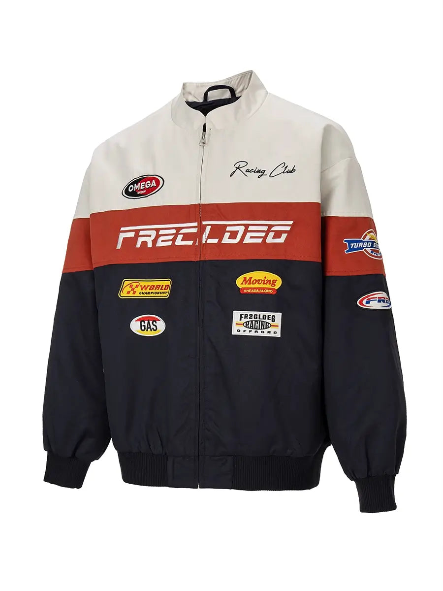 F2CE Patchwork Color Block Racing Jacket | Face 3 Face