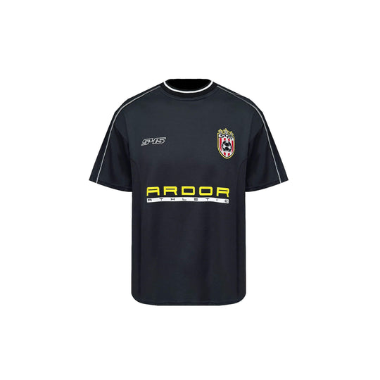 S45 Logo Print Mesh Panel Short Sleeve Soccer Jersey | Face 3 Face