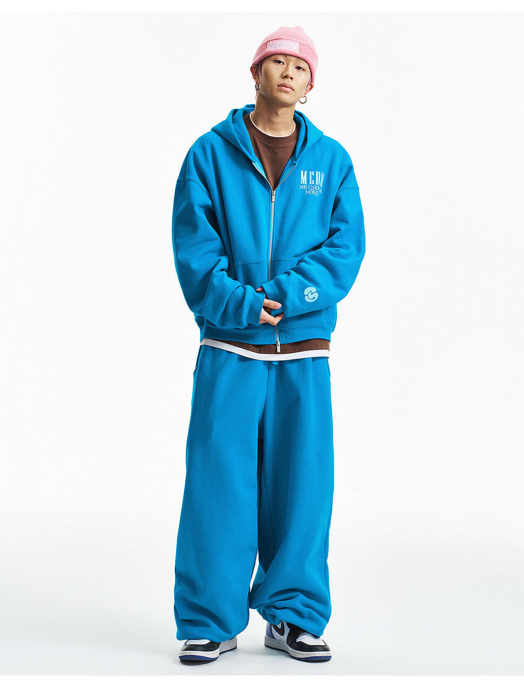 MEDM 3D Metallic Logo Zip Up Hoodie | Face 3 Face
