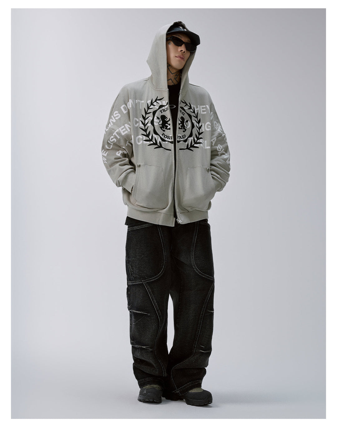 F2CE Stitching Deconstruction Utility Jeans | Face 3 Face