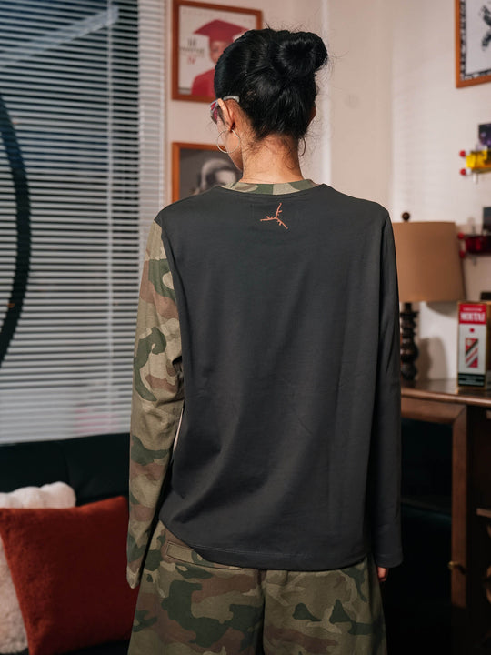 TGFCLUB Color Block Camo Slim Fit Long Sleeve Tee | Face 3 Face