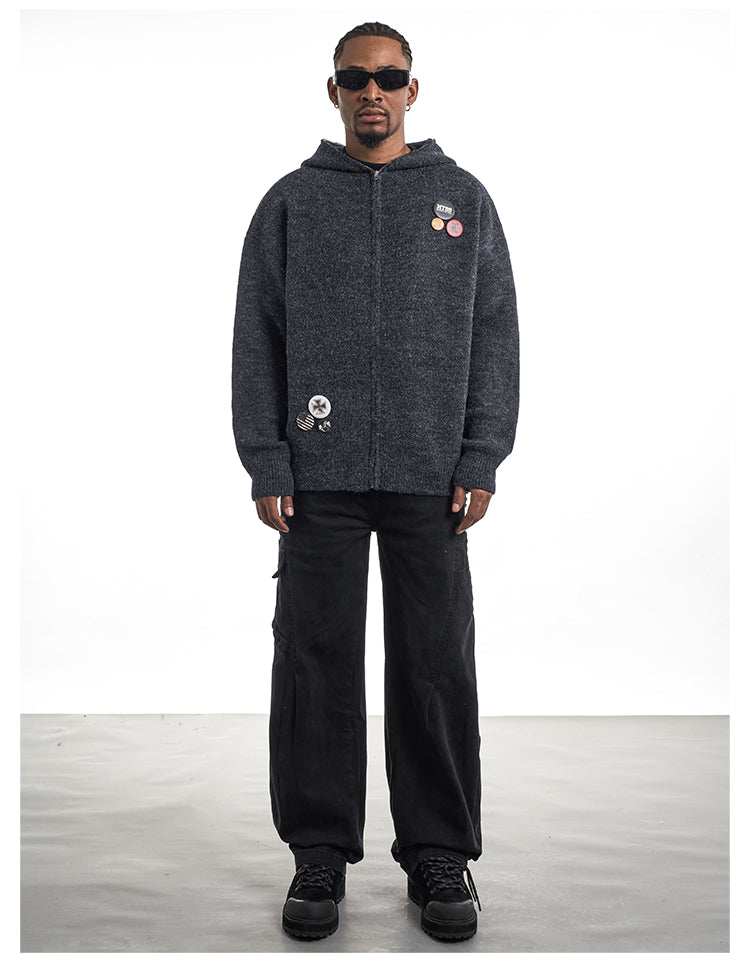 F3F Select Zip Up Knit Hoodie | Face 3 Face