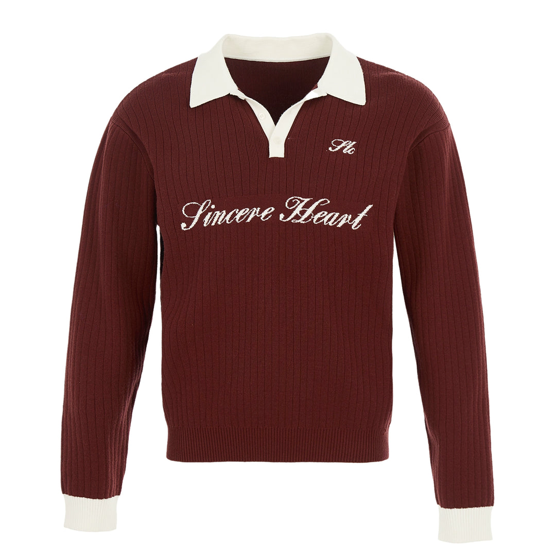 STEEPC Contrast Lapel Polo Knit Sweater | Face 3 Face