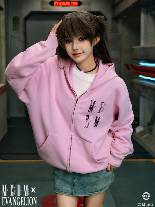 MEDM x EVA Evangelion Washed Zip-Up Hoodie | Face 3 Face