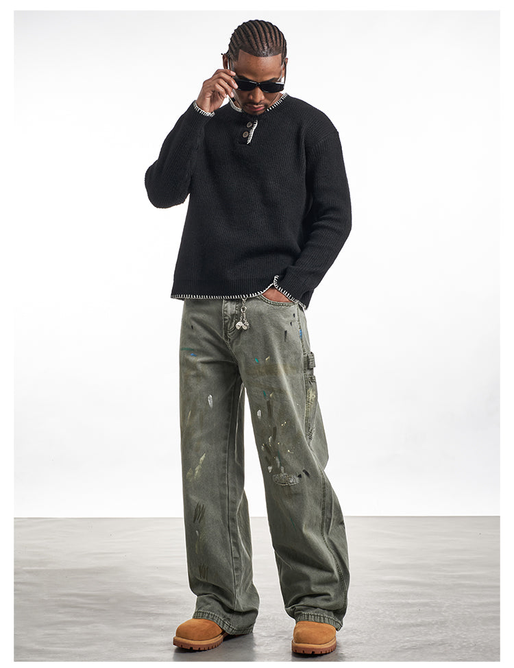 F3F Select Ink Splash Work Jeans | Face 3 Face