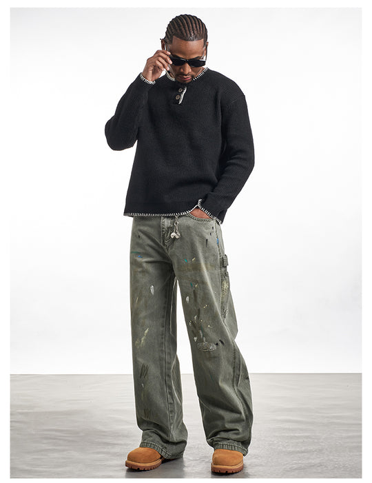 F3F Select Ink Splash Work Jeans | Face 3 Face