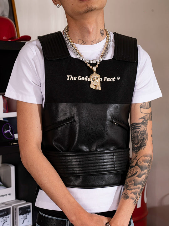 TGFCLUB Adjustable Quilted Leather Tactical Vest | Face 3 Face