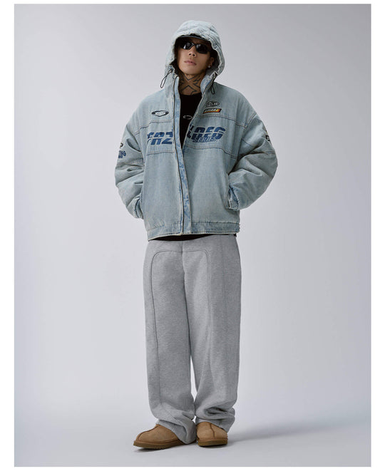 F2CE Racing Embroidered Vintage Washed Denim Jacket | Face 3 Face