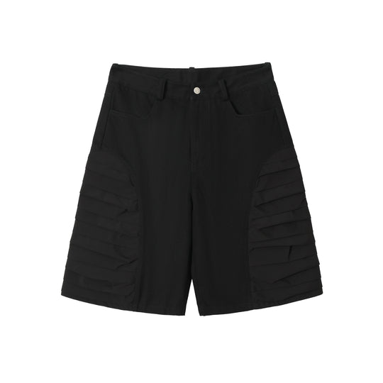 YADcrew Thousand Pleated Splicing Shorts