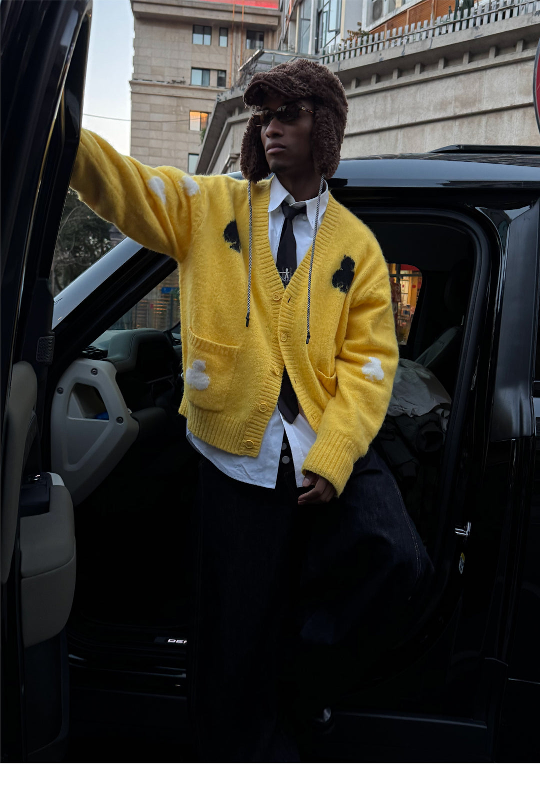 STEEPC Card Suits Wool Blend Knit Cardigan | Face 3 Face