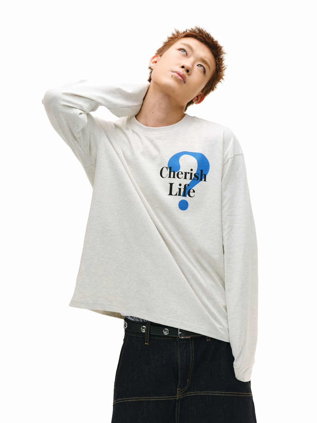 NOVACAM Question Mark Print Long Sleeve Tee | Face 3 Face