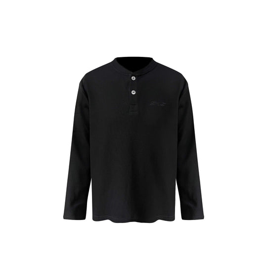 S45 Waffle Henley Neck Long Sleeve Tee | Face 3 Face