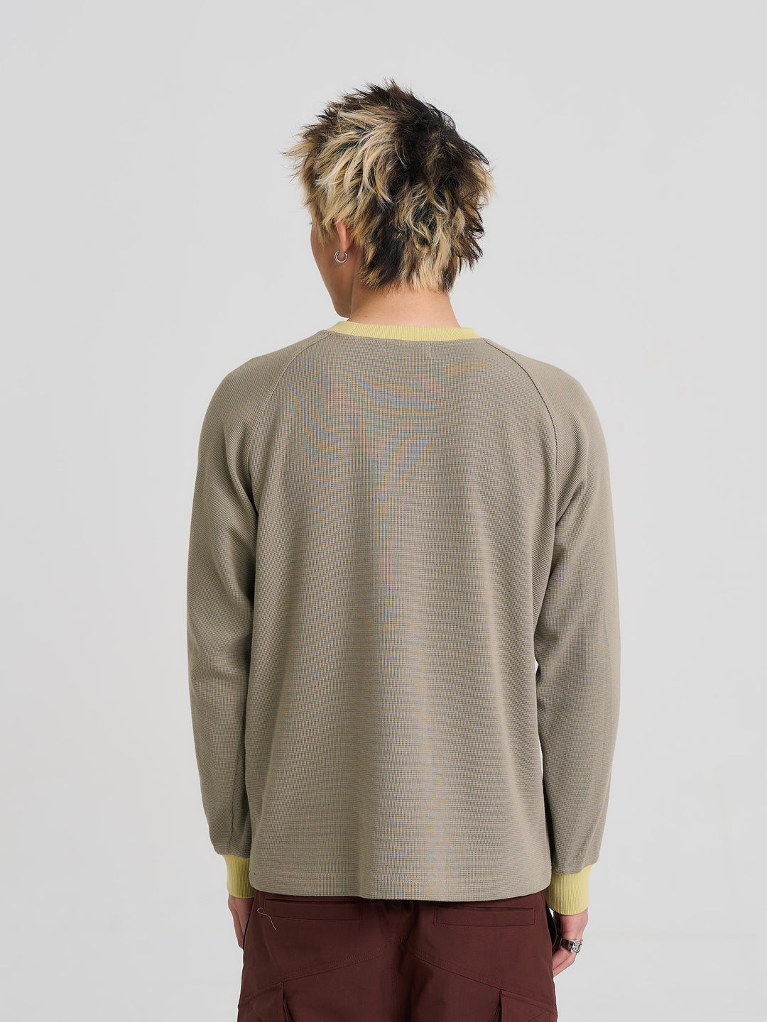 EVILKNIGHT(EK) Graffiti Portrait Print Waffle Long Sleeve Tee | Face 3 Face