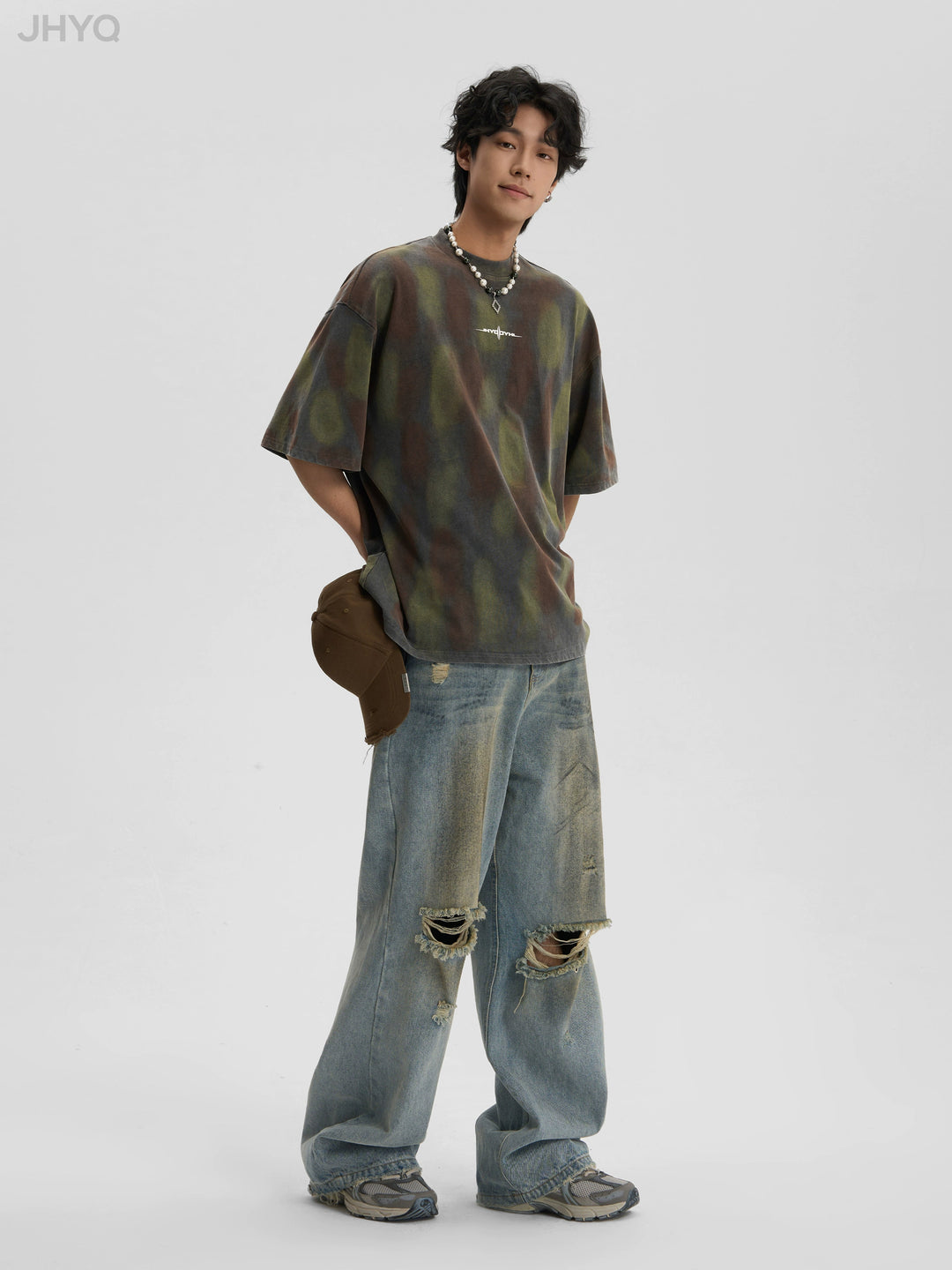 JHYQ Washed Old Worn Spots Dye Tee