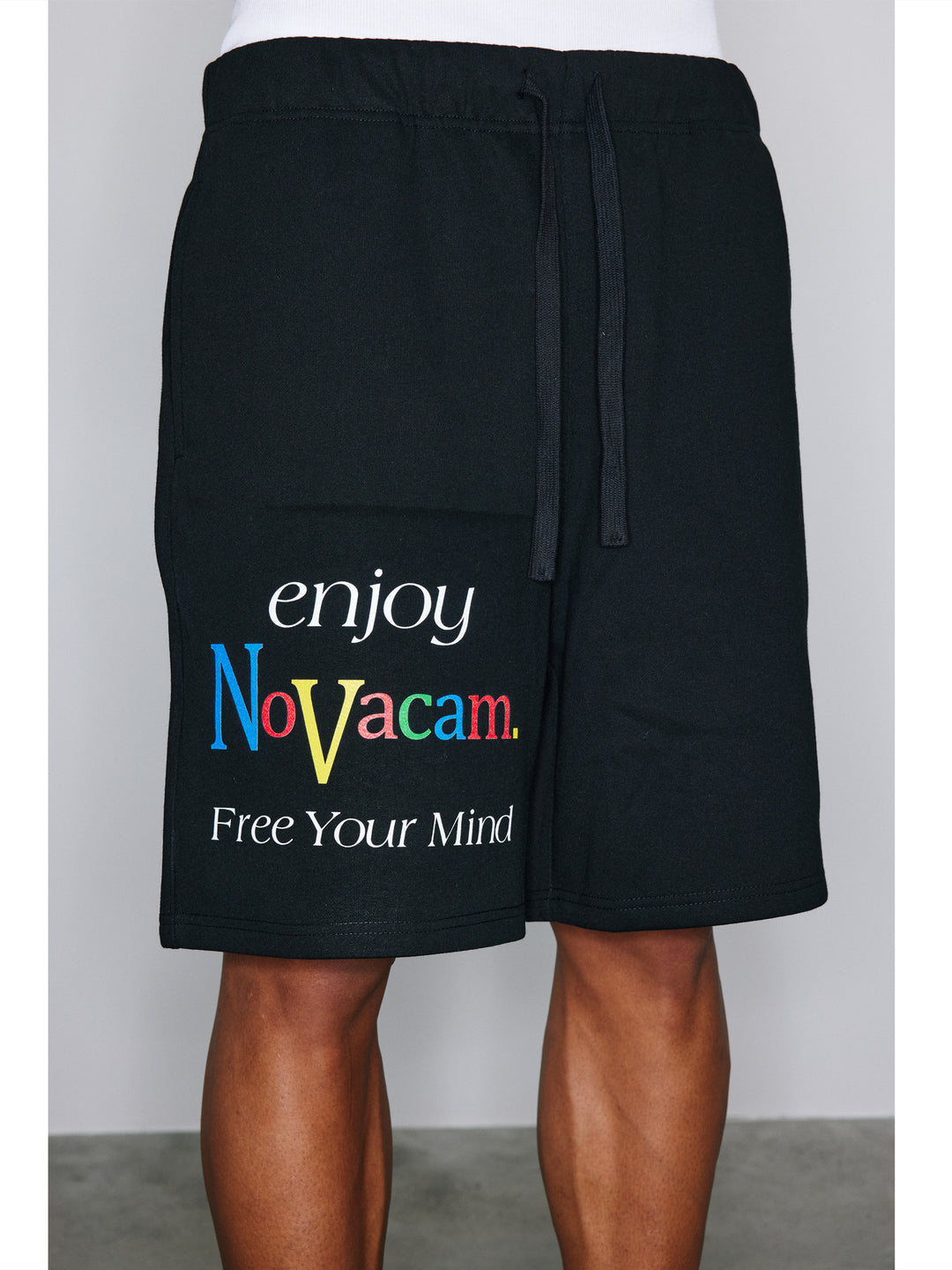 NOVACAM Letter Logo Printed Sweat Shorts | Face 3 Face