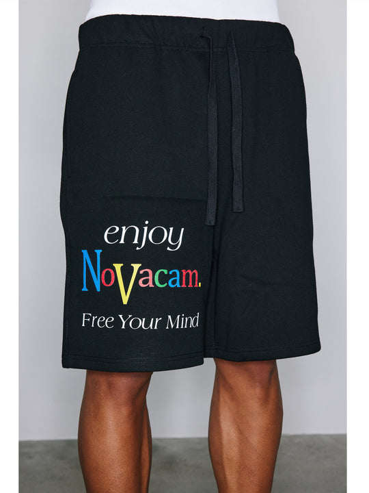 NOVACAM Letter Logo Printed Sweat Shorts | Face 3 Face