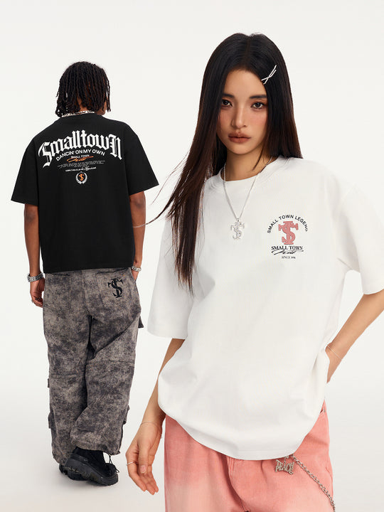 Small Town Kid Embroidered Logo Leather Label Tee | Face 3 Face