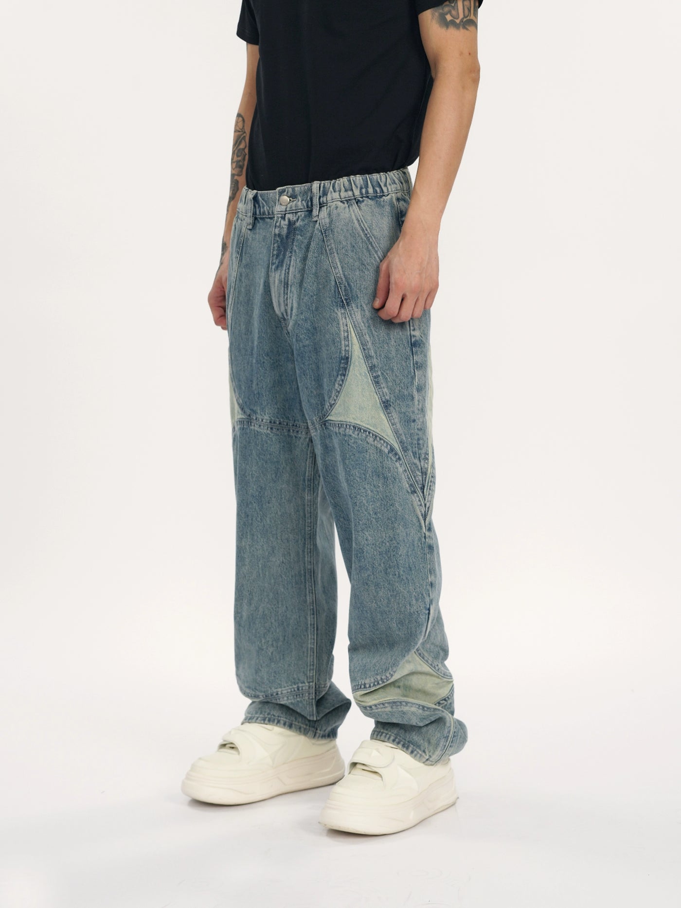 1807 Four Pointed Star Split Structure Jeans | Face 3 Face