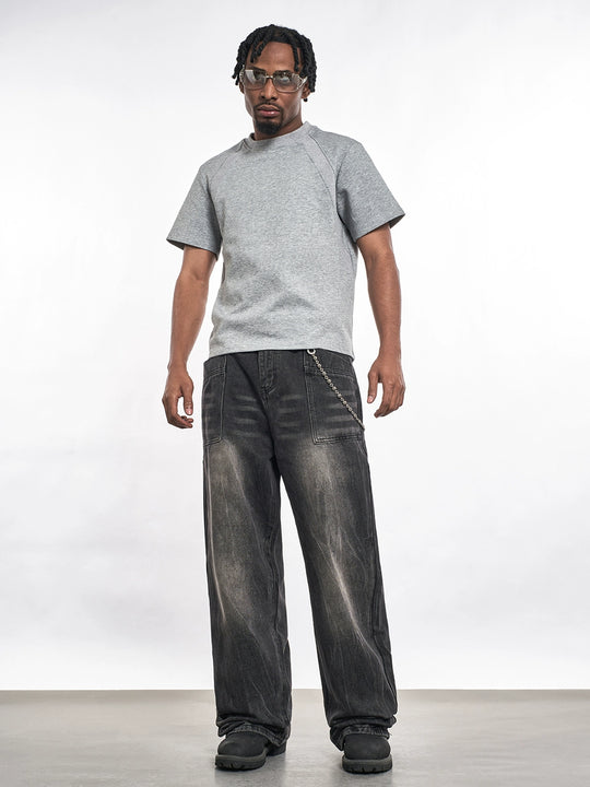 F3F Select Black Washed Patch Pocket Jeans | Face 3 Face