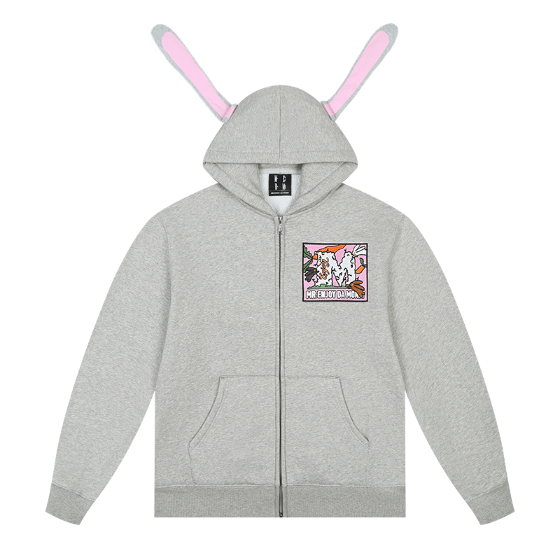 MEDM Bunny Ears Hooded Zip-Up Hoodie | Face 3 Face
