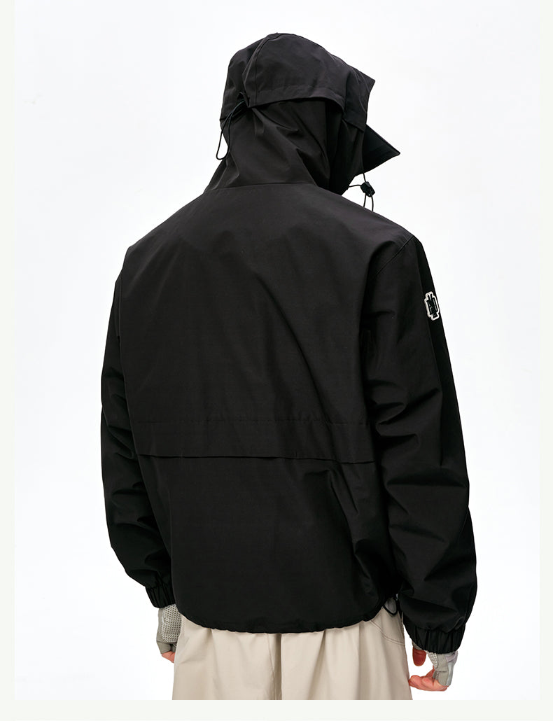 MEDM Basic Logo Embroidered Hardshell Jacket | Face 3 Face