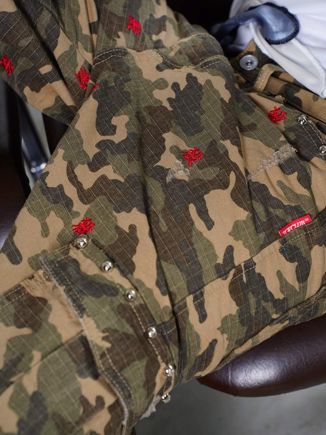 TGFCLUB Kill Fully Embroidered Studded Camouflage Cargo Pants | Face 3 Face