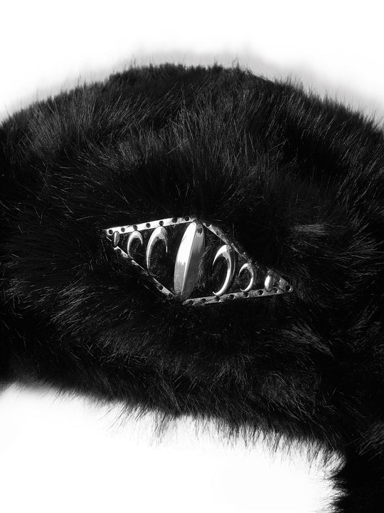 KARMANISTIC Metal Logo Fur Earflap Beanie | Face 3 Face