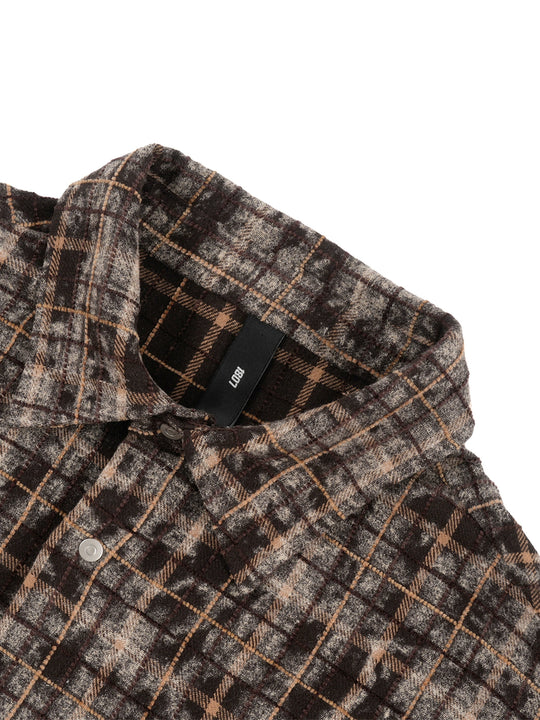 1807 Tie Dye Plaid Long Sleeve Shirt | Face 3 Face