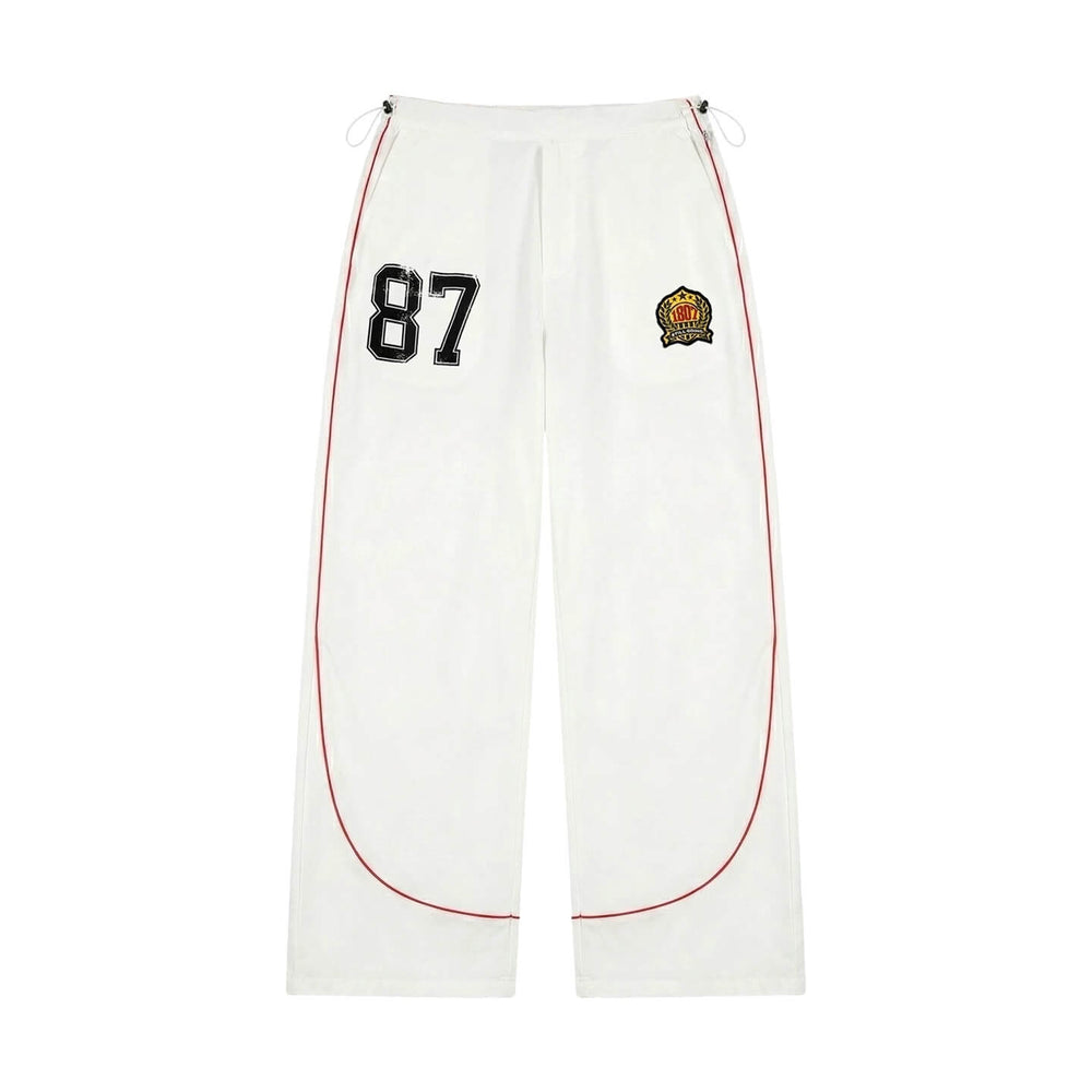 1807 Contrast Piping Baggy Track Pants | Face 3 Face
