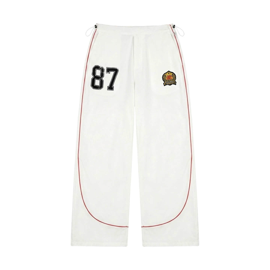 1807 Contrast Piping Baggy Track Pants | Face 3 Face