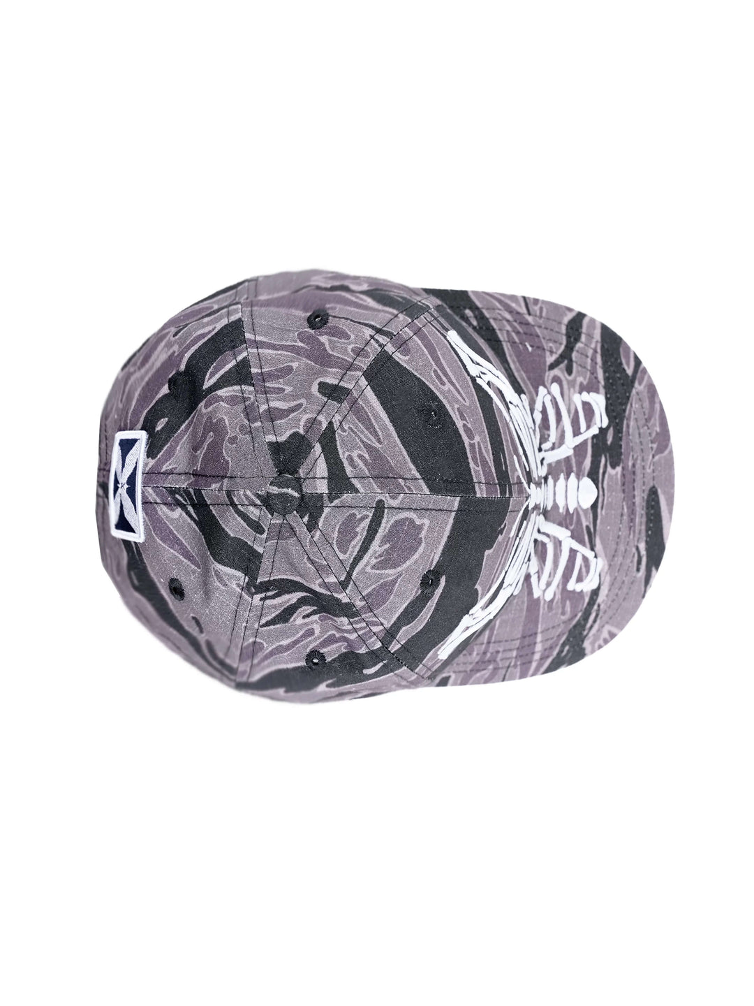 LIBERAFIT Skeleton Butterfly Embroidered Camo Racing Cap | Face 3 Face