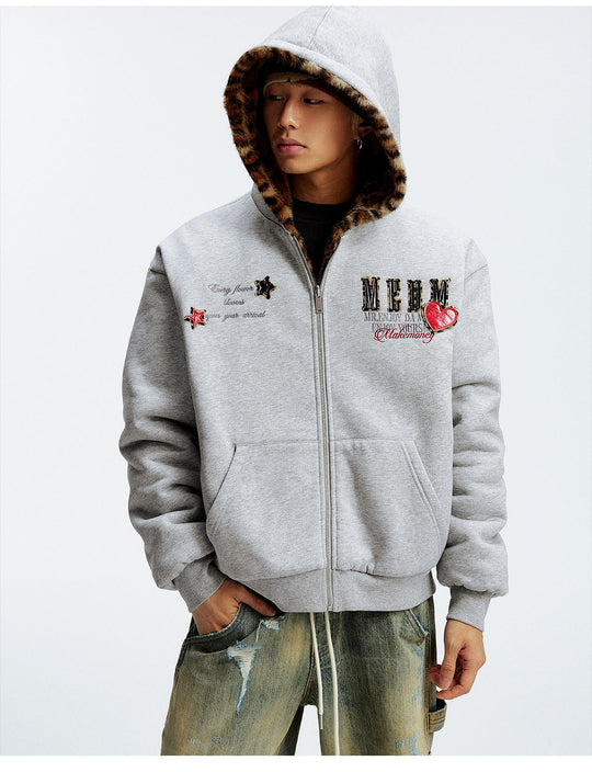 MEDM Reversible Leopard Fur Hooded Jacket | Face 3 Face