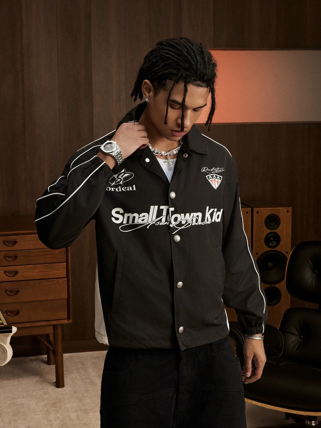 Small Town Kid Racing Color Block Coach Jacket | Face 3 Face