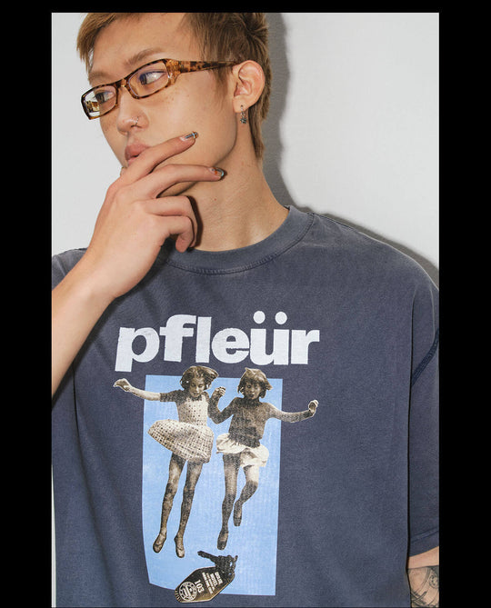 NOVACAM Vintage Washed Photo Print Short Sleeve Tee | Face 3 Face
