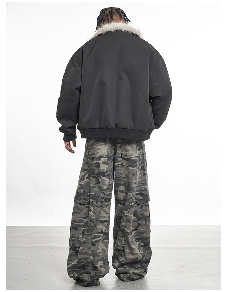 F3F Select Faux Fur Lining Bomber Jacket | Face 3 Face