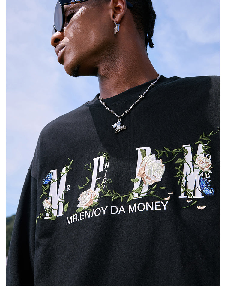 MEDM Vine and Flower Butterfly Logo Long Sleeve Tee | Face 3 Face