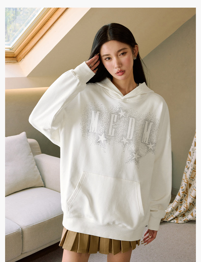 MEDM Rhinestone Star & Logo Hoodie | Face 3 Face