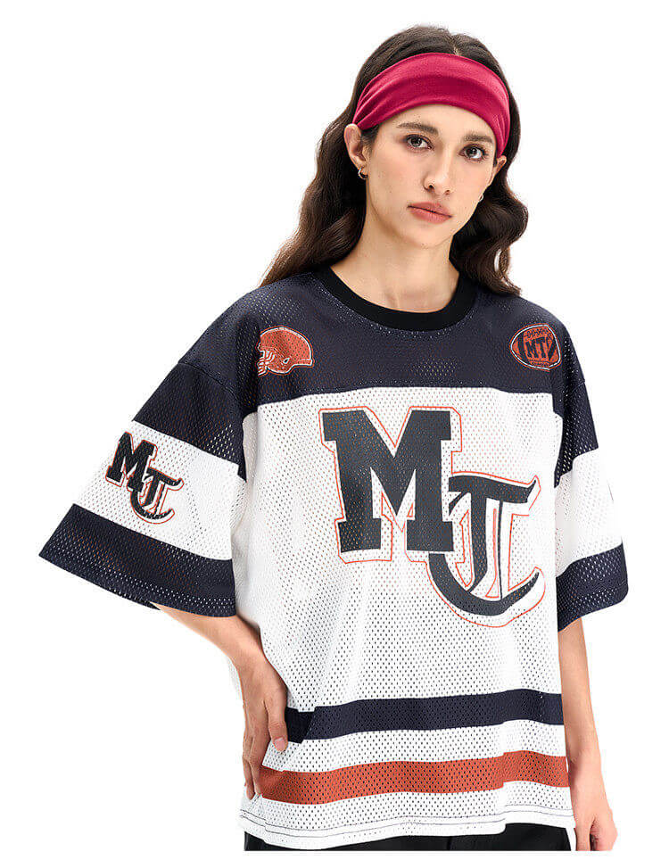 F3F Select Football Print Color Block Mesh Short Sleeve Jersey | Face 3 Face