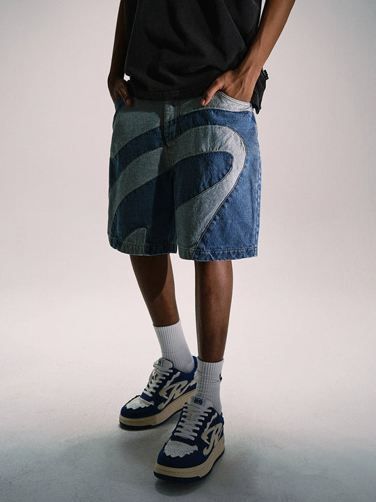 Remedy Wave Graphic Denim Shorts | Face 3 Face