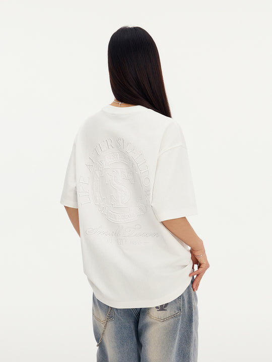 Small Town Kid Round Cross Patch Embroidered Tee | Face 3 Face