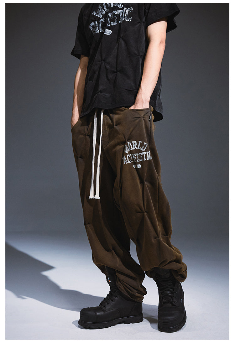 Remedy Aged Print Pinch Pleated Baggy Sweatpants | Face 3 Face