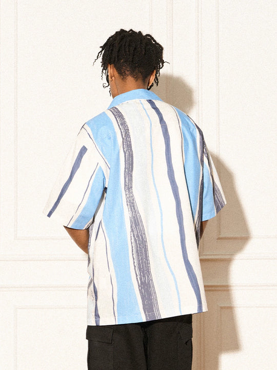 EMPTY REFERENCE Art Stripe Painting Short Sleeve Shirt