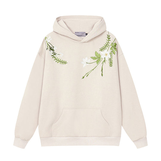 Harsh and Cruel Floral Garland Embroidered Text HACR Hoodie | Face 3 Face