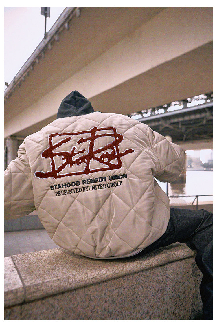 Remedy x STA STARMD Embroidered Quilted Hoodie Jacket | Face 3 Face